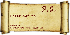 Pritz Sára névjegykártya