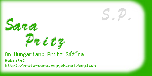 sara pritz business card